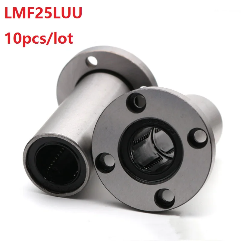 10 шт./лот LMF25LUU длинный тип круглый фланец линейный втулка линейный подшипник для линейного вала ЧПУ 3D принтер