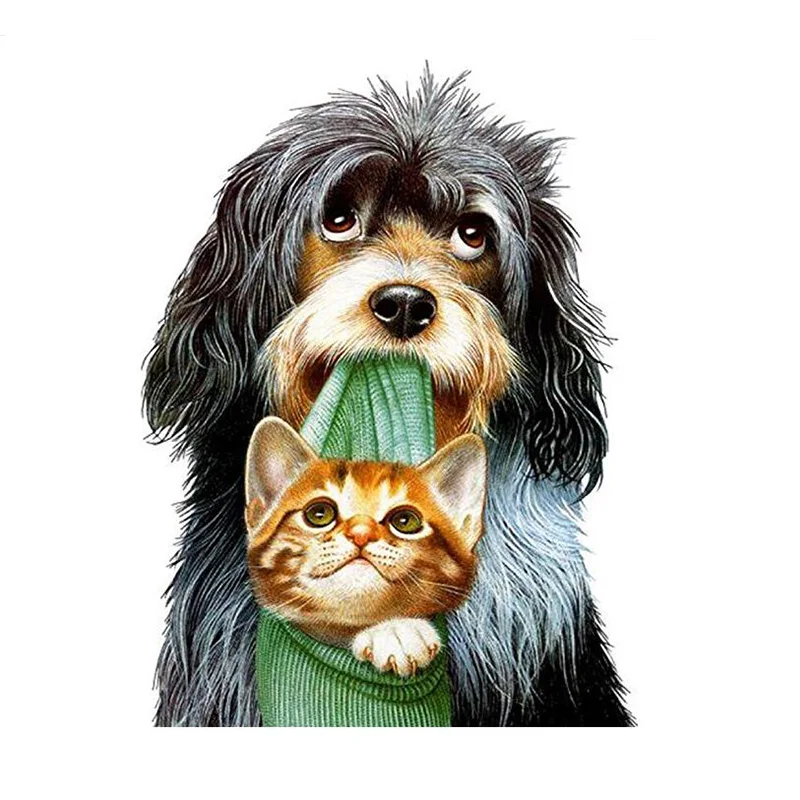 

DIY diamond painting animal dog cat full round dimaond embroidery dog care cat diamond mosaic dog bit cat cross stitch wall deco