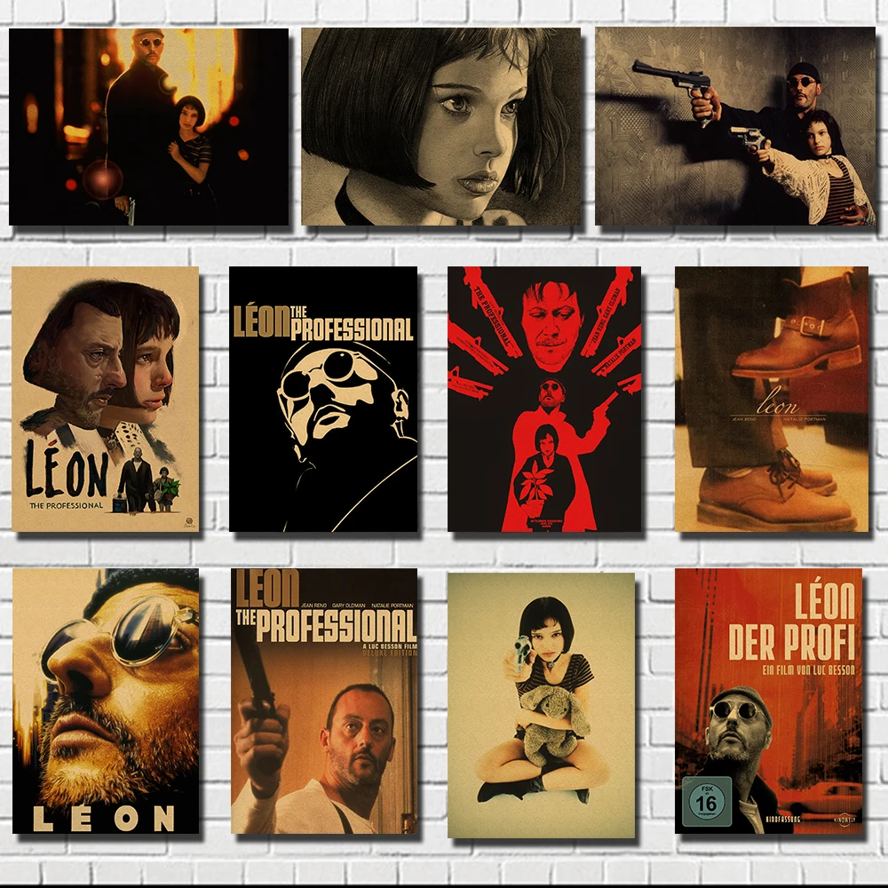 

This killer is not too cold" movie poster retro decorative wall stickers retro poster kraft paper poster retro wall stickers
