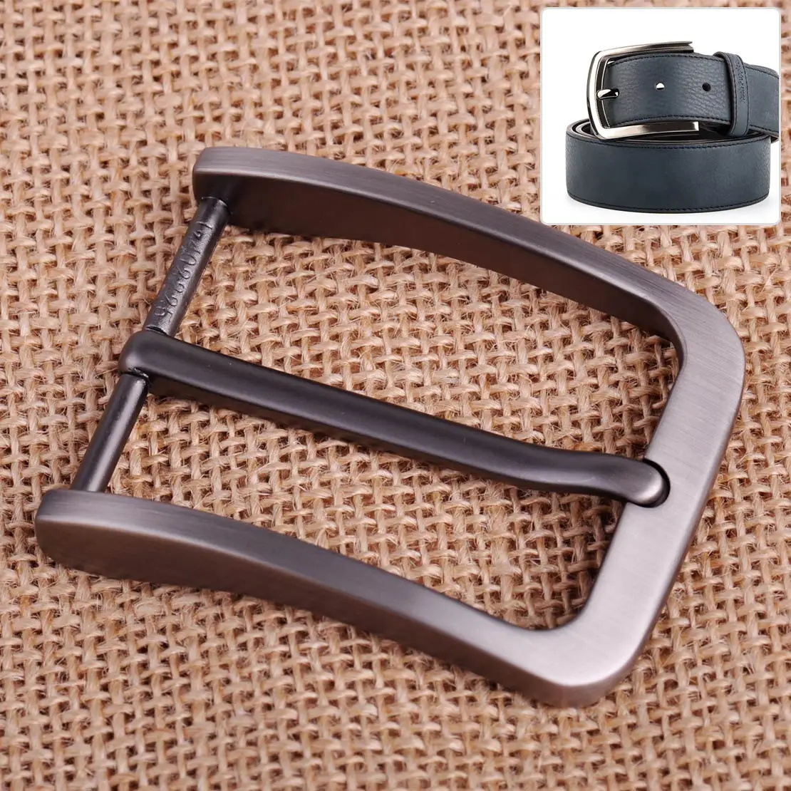 

LETAOSK 4cm Rectangular Alloy Pin Single Prong Clip Buckle for Men Leather Belt Spare Replacement