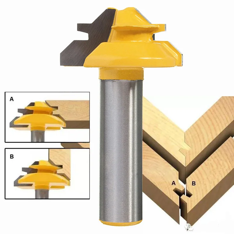 New 1PC Small Lock Miter Router Bit Anti kickback 45 degree 1/2 inch