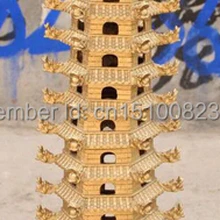 3" Китайский Бронзовый Дракон Буддизм Будда Ступа Пагода Религия Башня Статуя