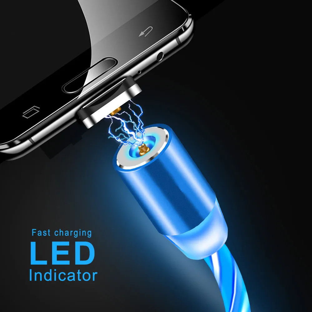 

For Meizu X8 M5 M6 Note 9 C9 Pro HTC 10 Evo LG G6 LED luminous Magnetic Micro USB fast charger Type C Cable For iphone 6 7 X XS