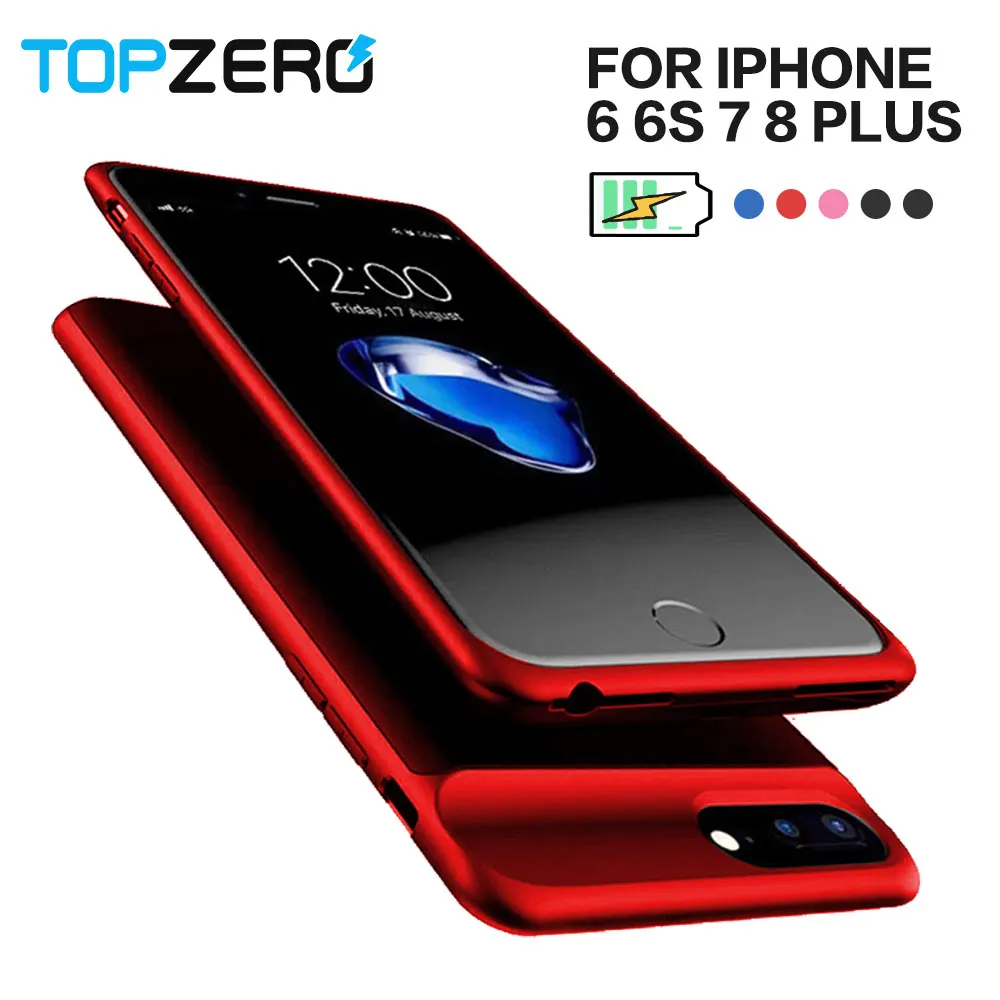 

Topzero 3700/7000mah Back Clip Battery Charger Case For iPhone 6 6s 7 8 Plus 5.5inch Back Power Case Charging Phone Cover Capa