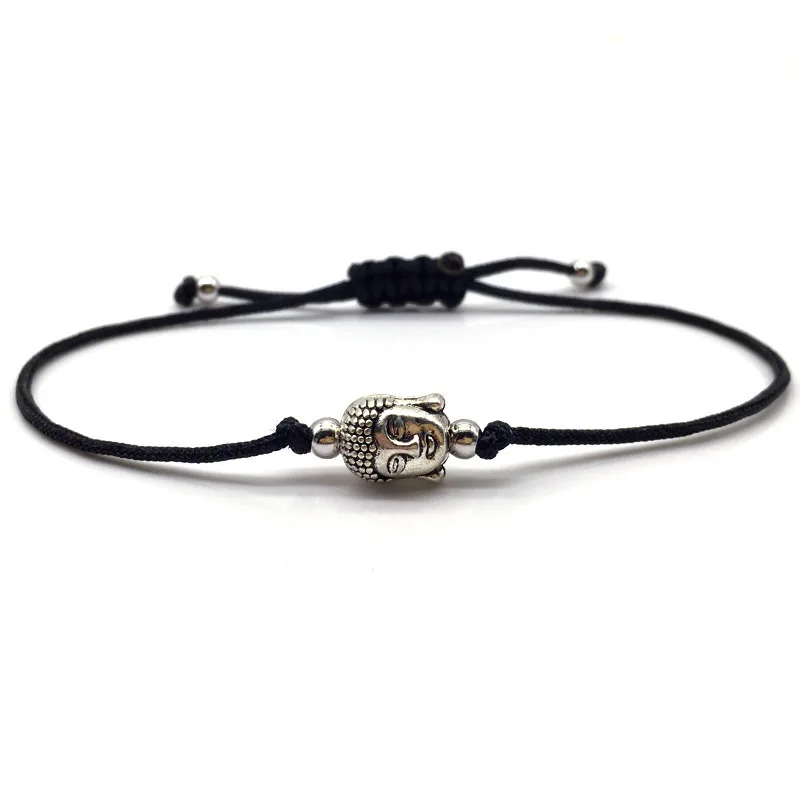 

2019 New Ethnic Buddha Charm Bracelet Men Women Trendy New HandMade Weave Black Rope Bracelet For Men Adjustable Jewelry Gift