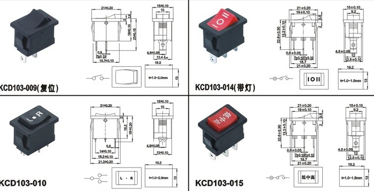 20 видов 1000 шт./лот смешанный кулисный переключатель 125 V/10A 250 V/6A лодка переключатель серии