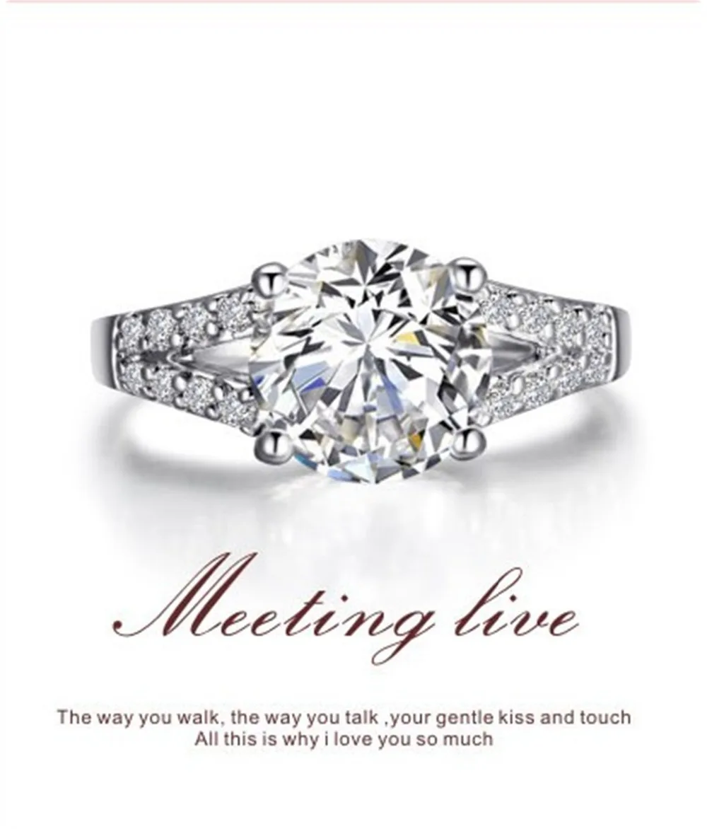 Classic 2Ct Lab Grown Synthetic Diamonds Ring Solid 750 White Gold