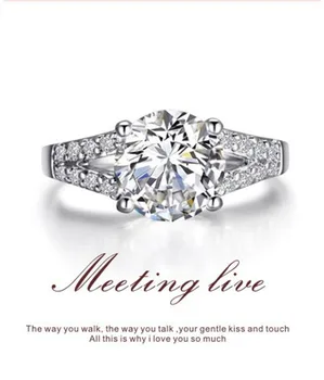 

Classic 2Ct Lab Grown Synthetic Diamonds Ring Solid 750 White Gold Anniversary Nice Promise Ring Engagement Bridal Jewelry