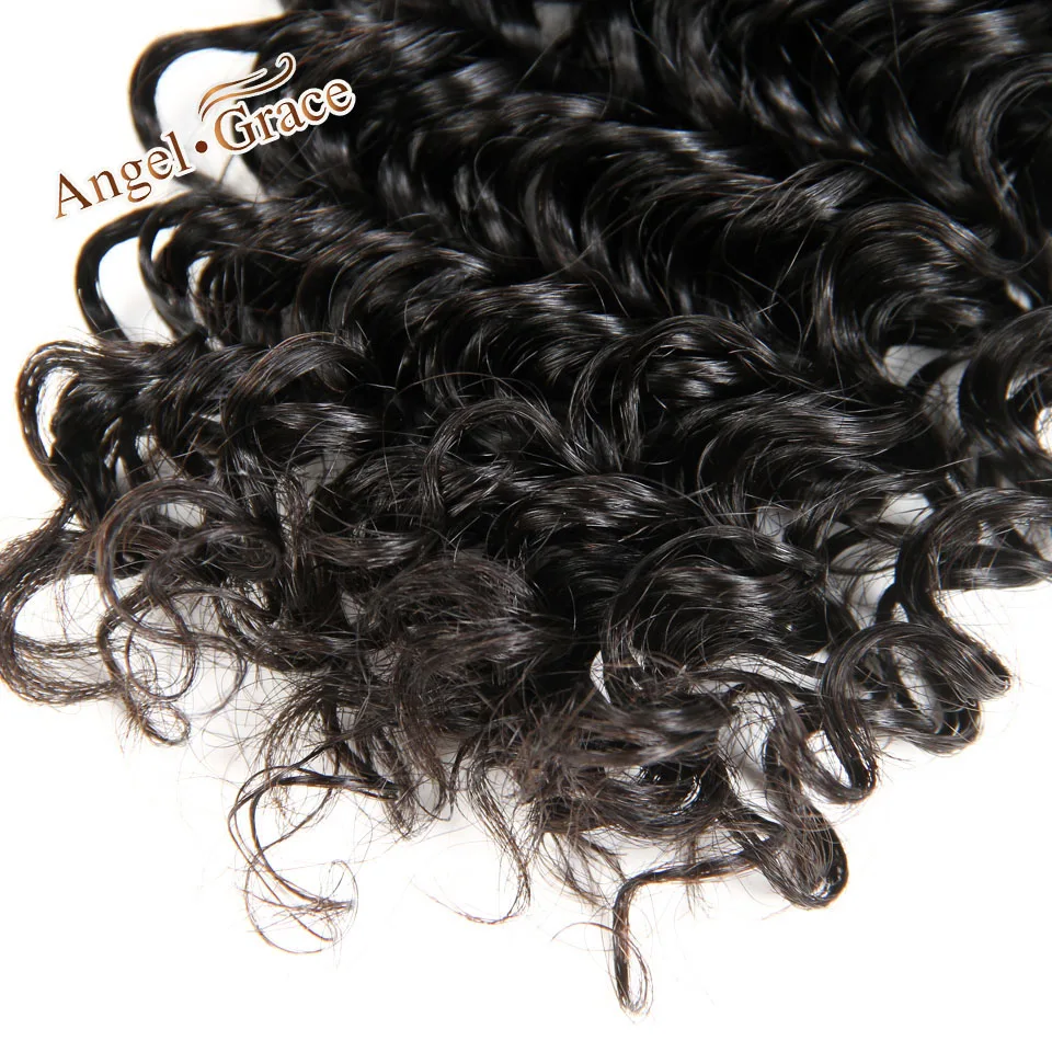 Ангел благодати волос Малайзии глубокая волна Связки 3 шт. Лот натуральный синтетические волосы 100% Человеческие волосы Remy мягкий двойной