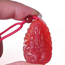 С натуральным красным агатом void Tibet Bodhisattva natal Будда Кулон Зодиак тигр, который