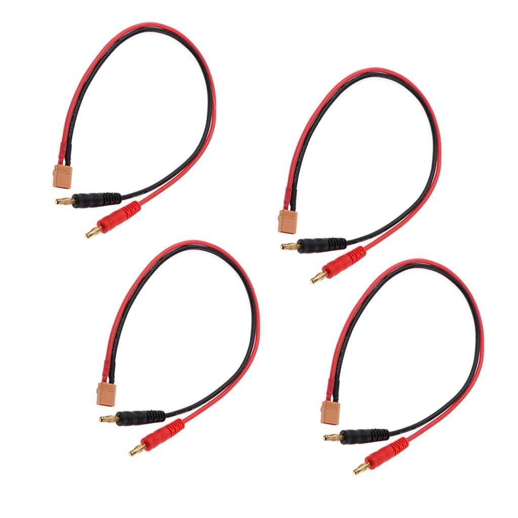 4pcs RC Lipo Battery Charger Plug ,Charging Cable Lead ,XT30 Connector Banana Plug