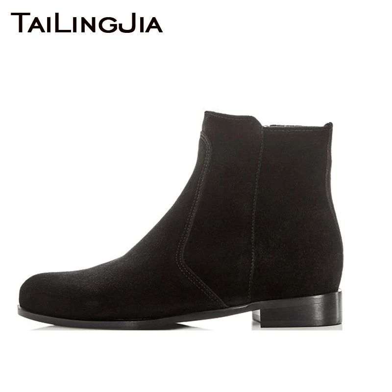 

Fuax Suede Flat Ankle Boots Women Shoes Woman Short Boots Black Winter Spring Shoes Brand Free Shipping Wholesale 2019 Plus Size