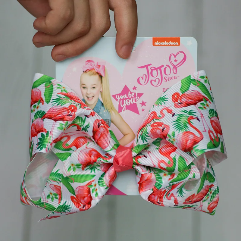 Jojo Siwa Grosgrain лента ручной работы большой 8 дюймов волосы банты Стразы Красочные красивый подарок с зажимом аллигатора для девочек