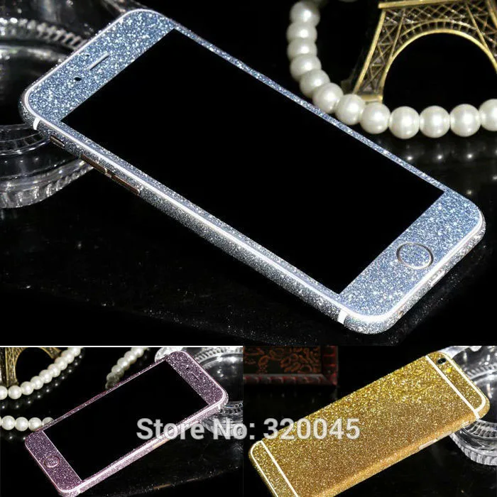  Glitter Shiny Foil Sticker for iPhone6 6s 6 Plus 7 Plus Matte Diamond Color Back Film for 5s SE Flash Body Film Phone Protector 