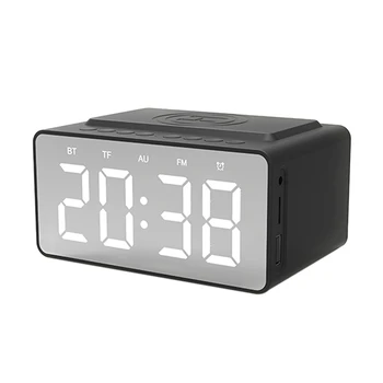 

Bt-508 Wireless Bluetooth 5.0 Speakers Time Screen Display Double-Horn Subwoofer Alarm Clock Wireless Phone Charging Support T