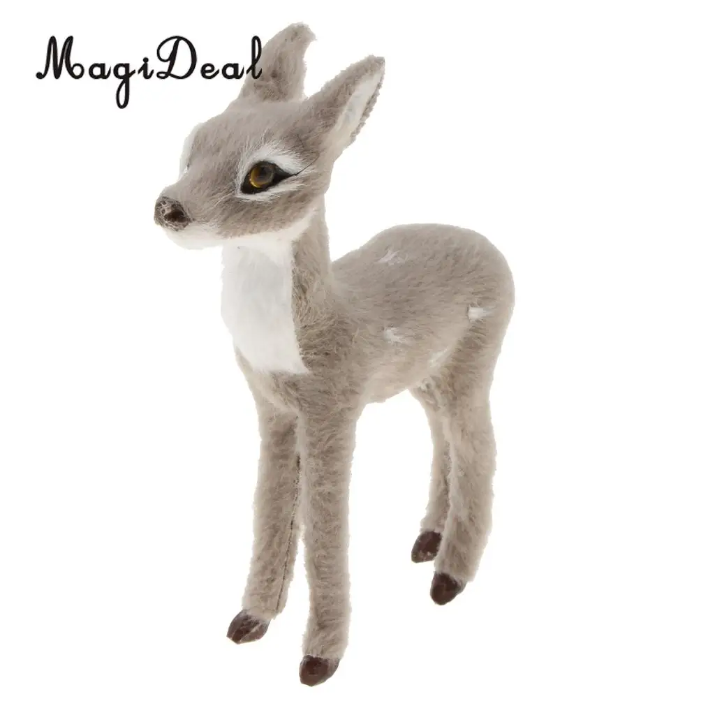 Mini Christmas Simulation Small Sika Deer Doll Xmas Ornament Miniatures Prop Home Decoration Standing
