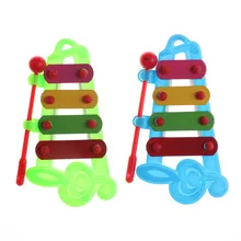 Для маленьких детей; 4-Примечание Ксилофоны музыкальные игрушки Развитие знаний(Австралия) и BU(Примечания ручной стук синяя отделка «под фортепиано» Развивающая игра 12*7*0,7 см