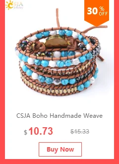 CSJA 7 Чакра рейки натуральный камень плетеный браслет Исцеление неправильные бусины ручной работы Веревка Регулируемый браслет для женщин G022