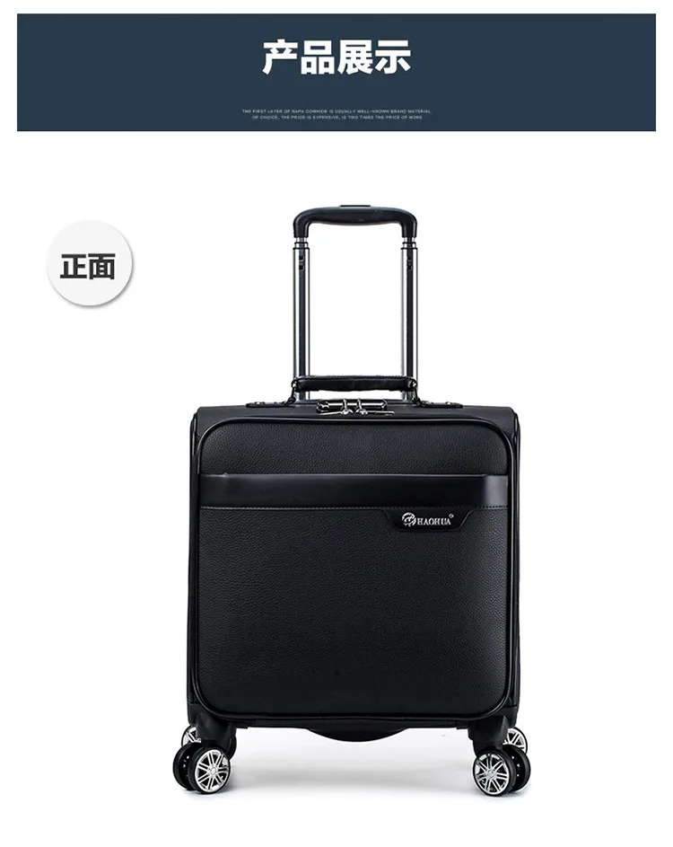 Unisex Business Travel Rolling Luggage Spinner Wheels 18 inch Suitcase Airplane Clothing Carry On Trolley Luggage (32)