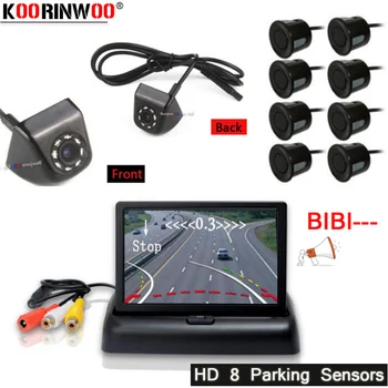 

Koorinwoo Parktronic Car Parking Sensor Radars 8 Detector 22mm Alarm Front Camera Reversing Dynamic Trajectory Backlight Display