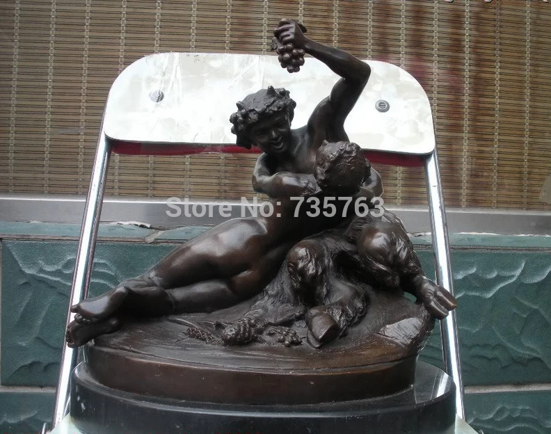 

001228 Greek Myth HALF MAN HALF BEAST Nude GIRL BRONZE STATUE