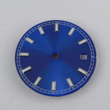 BLIGER 29 мм синий циферблат часы уход за кожей лица авто окошко даты циферблат подходит для автоматического перемещения для мужчин t