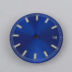 BLIGER 29 мм синий циферблат часы уход за кожей лица авто окошко даты циферблат подходит для автоматического перемещения для мужчин t