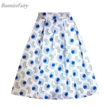 BunniesFairy Осенняя Женская Новинка Харадзюку стильная модная плиссированная юбка с голубыми глазами и цифровым принтом ресниц Saia Longa Plissada