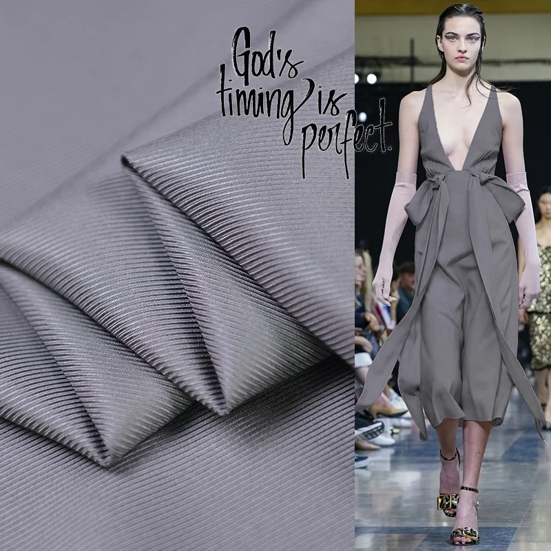Grey Twill Silk Dress Fabric For Coat Lining 100cm*114cmin Fabric from