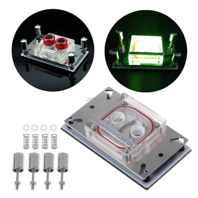 CPU Acrylic Top Water Cooling Block Sprayable Liquid Block With Channel