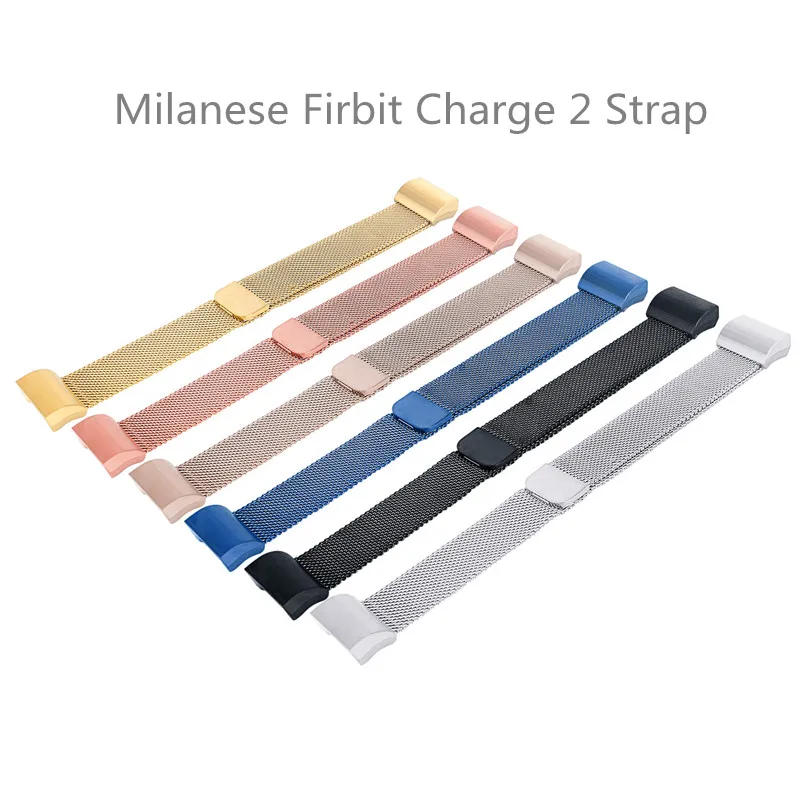 

Fibit Milanese Stainless Steel Bracelet Fitbit Charge 2 Replacement Bands Magnetic Loop Wristbands For Watchbands Fitbit Charge