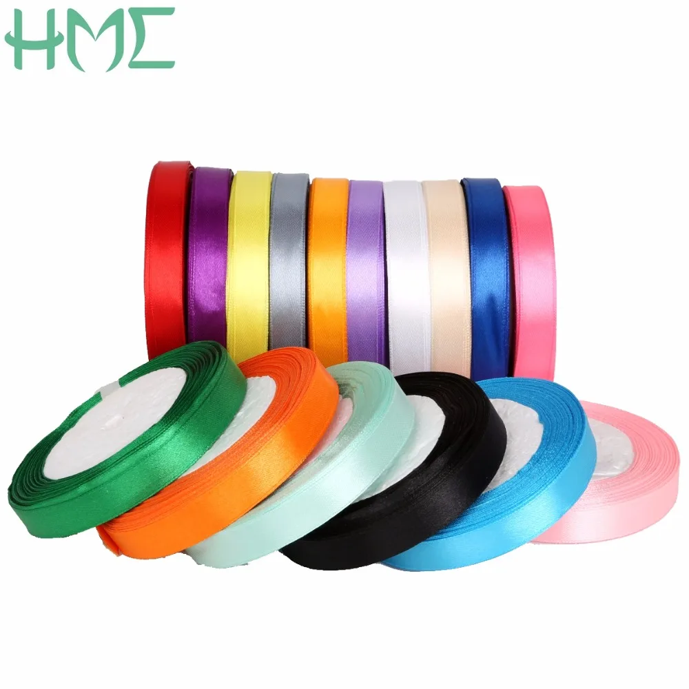 Cheap Decorative 25 Yards/roll Ribbons High Quality Satin Ribbon 13mm