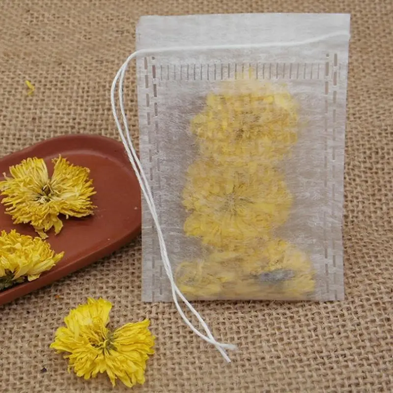6*8cm Tea Bags String Heal Seal Filter fiber Teabag For Herb Loose