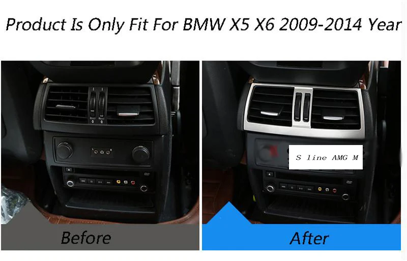 Автомобильный Стайлинг для BMW X5 f15 X6 f16 E70 E71 сзади Кондиционер vent декоративная рамка выход крышка-наклейка для салона авто аксессуары