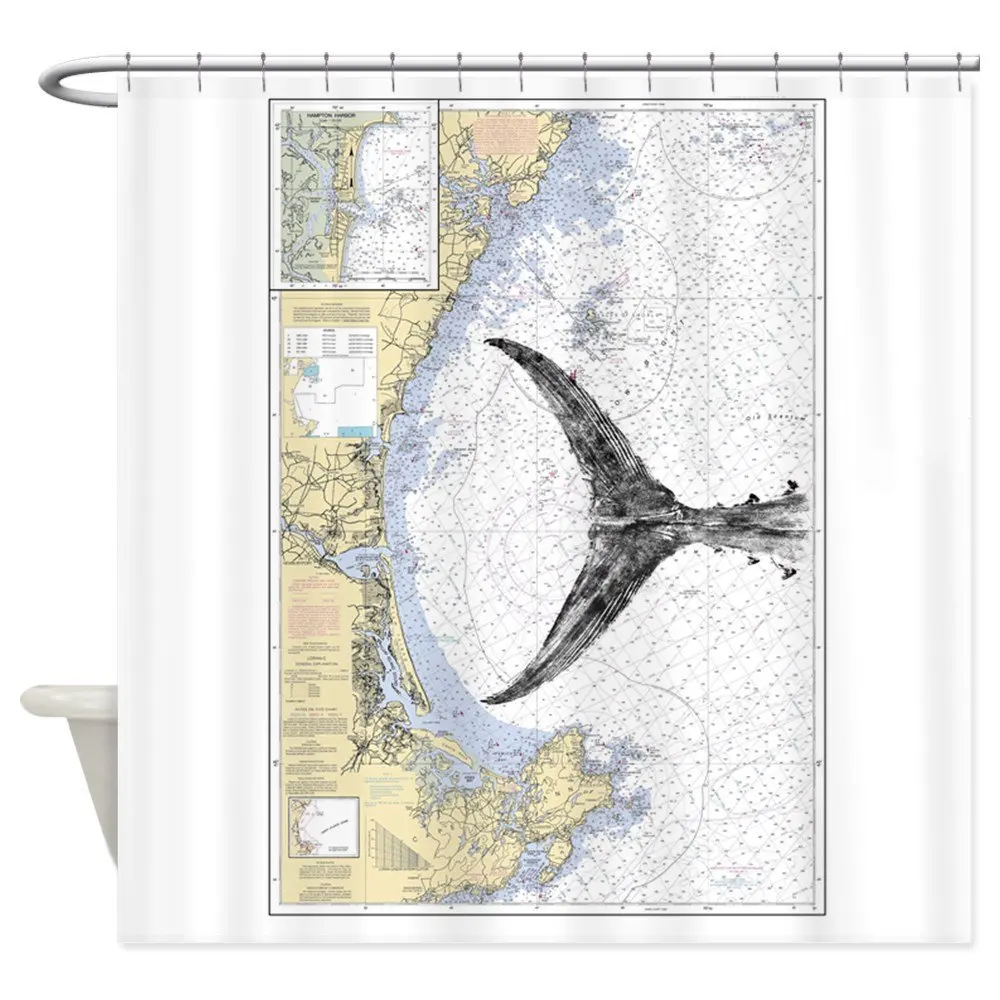 

Tuna Tail On Ipswich Bay Shower Curtain Decorative Fabric Shower Curtain 12 Hooks Curtains Bath Customize Wholesale