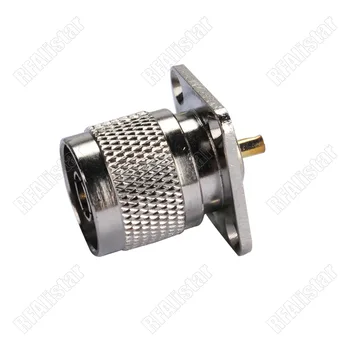 

30 Pieces N Type Male Plug 4 Hole Flange Type Panel Mount with solder cup RF Coaxial Connector Panel Diameter 25mm x 25mm