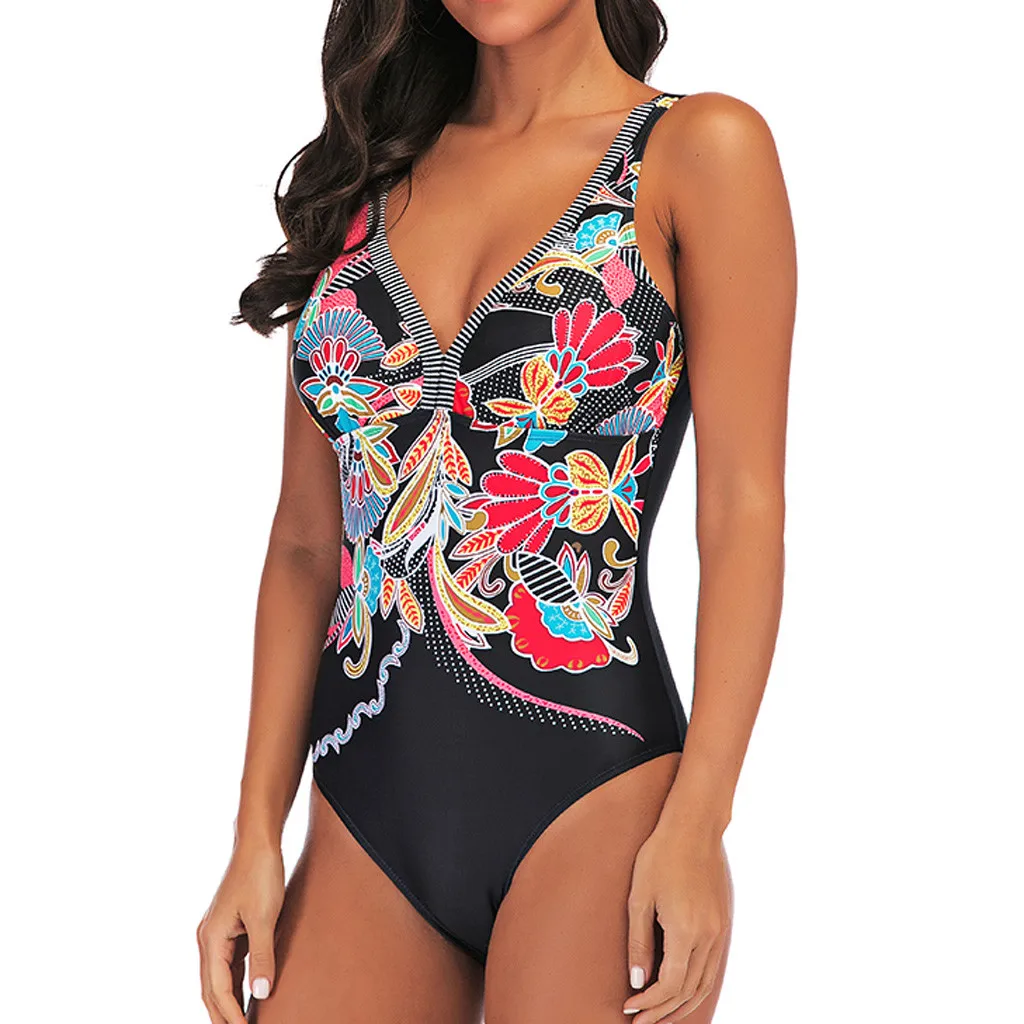 Летний купальник для женщин плюс размер Танкини с принтом купальный костюм