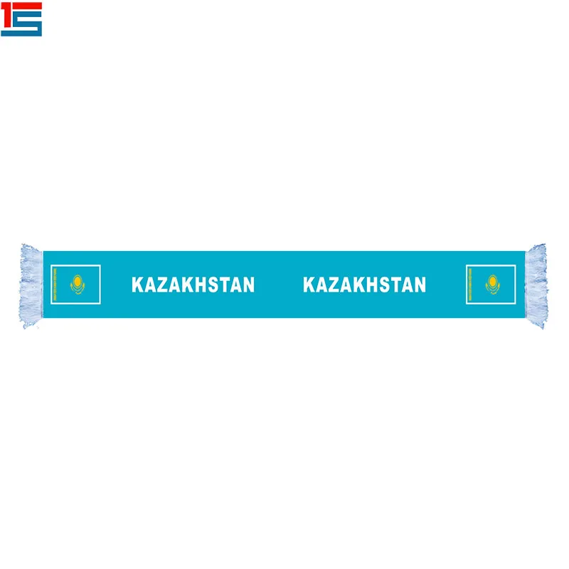 

printed football fan scarf/fans scarf KAZAKHSTAN national logo scarf