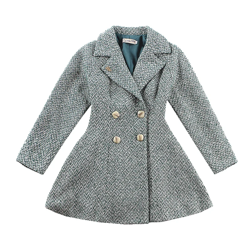 LE PALAIS VINTAGE 2018FW Klassieke Tweed A-lijn Jas Bladerdeeg Mouw Slanke Hoge Rise Double Breasted Thicken Stof Franse Retro LE PALAIS VINTAGE 2018FW Klassieke Tweed A-lijn Jas Bladerdeeg Mouw Slanke Hoge Rise Double Breasted Thicken Stof Franse Retro