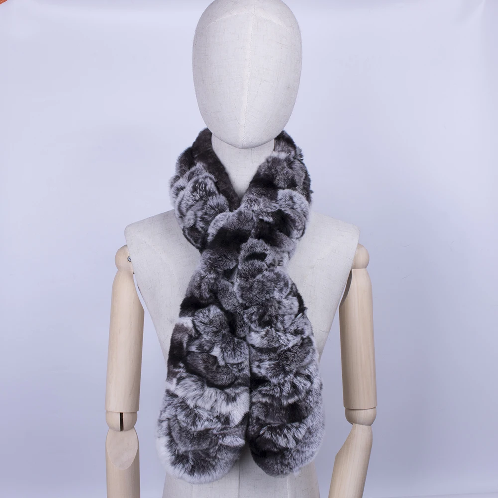 YCFUR Модные женские шарфы обертывания зимние ручной работы настоящий шарф из меха кролика рекс для леди зимние теплые меховые шарфы шали женские