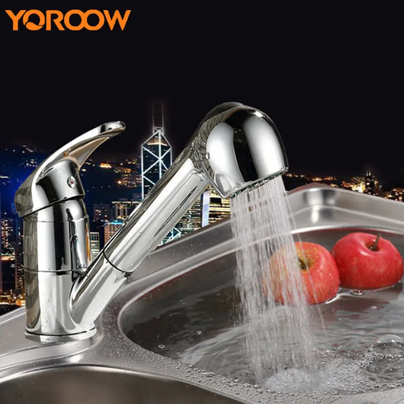 

Single Handle Pull Out Kitchen Faucets For Sink Brushed Filtration Nozzle Washing Mixer Faucet Deck Mounted Stainless ALH0001