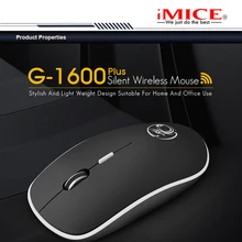 IMice Бесшумная беспроводная мышь Ультра Тихая мышь 2,4 г эргономичная мышь Бесшумная кнопка с usb-приемником Компьютерные Мыши для ПК ноутбука