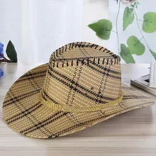 QDKPOTC летние мужские уличные клетчатые шляпы западный ковбой соломенная туристическая шляпа Защита от солнца на пляже кепки живописные Горячие кепки s папа козырек