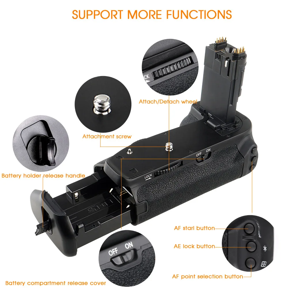 Billige Travor Vertikale Batterie Griff Halter Für Canon 6D Mark II 6D2 DSLR Kamera ersatz BG E21 arbeit mit LP E6 LP E6N batterie