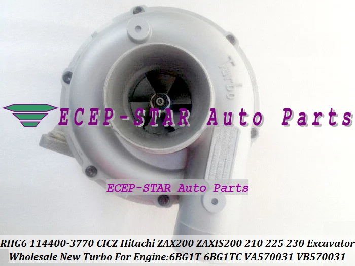TURBO RHG6 1144003770 114400-3770 VB570031 CICZ Turbocharger For HITACHI ZAXIS 200 210 225 230 ZAX200 EXCAVATOR 6BG1T 6BG1TC 