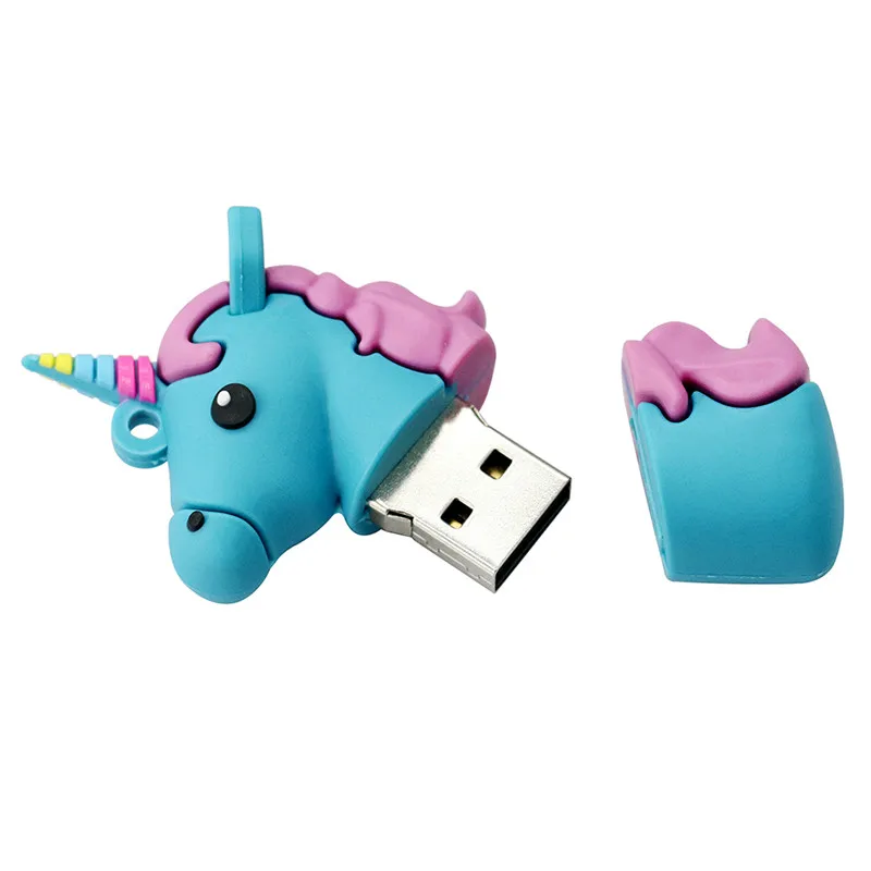 Мультяшный Единорог, USB флеш-накопитель, наклейки для хранения, реальная емкость, лошадь, ручка-накопитель, 8 ГБ, 16 ГБ, 32 ГБ, USB флеш-накопитель, карта памяти, флешка