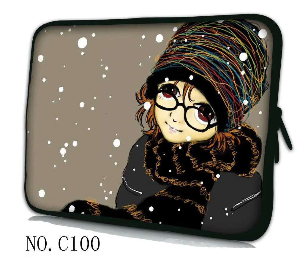 

Lovely Girl Computer Soft Neoprene Laptop Bag Cases Notebook Sleeve 10'',12",13",14" ,15" &17" Inch Tablet PC Cover