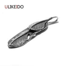 S925 Sterling Silver Jewelry Goro Charms Indian Feathers Pendants Punk Thai Silver Necklace For Men And Women Creative Gift 032 starfield s925 sterling silver retro thai silver vintage style takahashi goro feather eagle necklace men women sweater chain set
