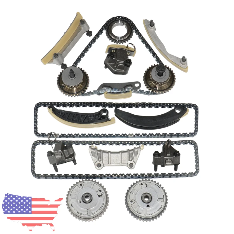 

AP02 NEW COMPLETE KIT TIMING CHAIN+ 2VVT CAM PHASER 1-INTAKE& 1-EXHAUST for GMC Opel 2.8L 3.0L 3.6L