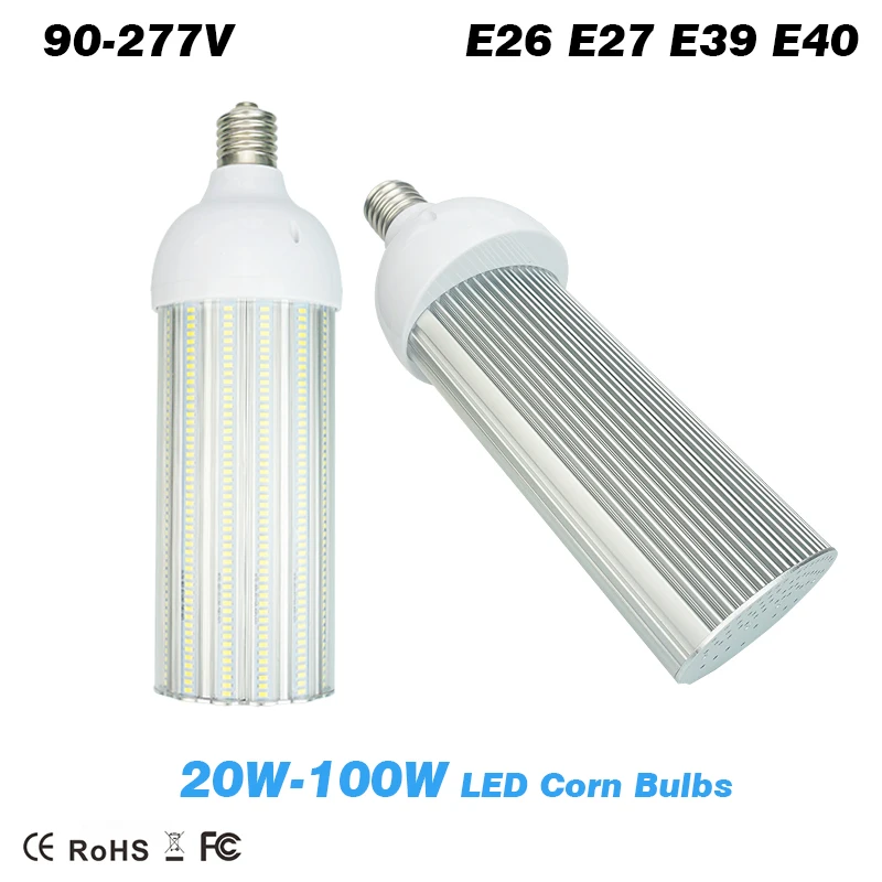 20W 100W LED High Bay Corn Bulb Replace Street Light Road Lamp lighting fixture E39 E40 Mogul